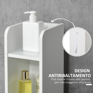 kleankin Στήλη μπάνιου με ράφια και ντουλάπια, Ξύλινο ντουλάπι εξοι...