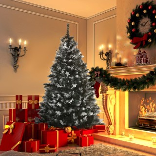 Χιονισμένο Χριστουγεννιάτικο Δέντρο με Λευκά Διακοσμητικά Μούρα 150...