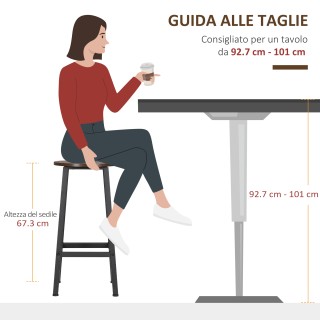 HOMCOM Σετ 2 σκαμπό κουζίνας από μοριοσανίδα και ατσάλι με λεία κορ...