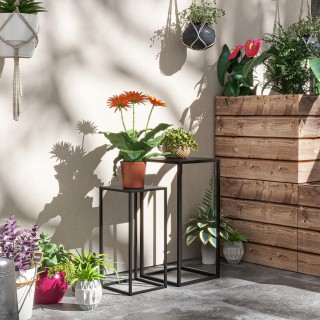Σετ τραπεζιού Outsunny Plant Holder 2 τεμαχίων σε ατσάλι για εσωτερ...