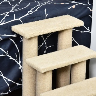 Σκάλα για κατοικίδια PawHut με 4 σκαλοπάτια και απαλή μπεζ ταπετσαρ... Σκάλα για κατοικίδια PawHut με 4 σκαλοπάτια και απαλή μπεζ ταπετσαρ...