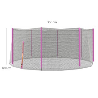 SPORTNOW Δίχτυ προστασίας τραμπολίνο με 6 στύλους με είσοδο με φερμ...