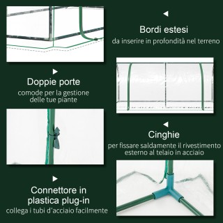 Outsunny Greenhouse Tunnel από ατσάλι και με κάλυμμα PVC, 200x100x8... Outsunny Greenhouse Tunnel από ατσάλι και με κάλυμμα PVC, 200x100x8...