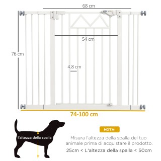 PawHut Gate για Small and Medium Dogs with Automatic Close, in Stee...