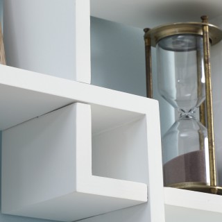 HOMCOM Μοντέρνα Κρεμαστή Βιβλιοθήκη με 5 Πλεγμένους Ξύλινους Κύβους...