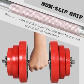 Σετ αλτήρες γυμναστικής HOMCOM με βάρη 40 κιλών με επικάλυψη από κα... Σετ αλτήρες γυμναστικής HOMCOM με βάρη 40 κιλών με επικάλυψη από κα...