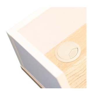 Μεταλλικό Γραφείο με Ξύλινη Επιφάνεια 90 x 50 x 84 cm Χρώματος Λευκ...