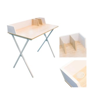 Μεταλλικό Γραφείο με Ξύλινη Επιφάνεια 90 x 50 x 84 cm Χρώματος Λευκ... Μεταλλικό Γραφείο με Ξύλινη Επιφάνεια 90 x 50 x 84 cm Χρώματος Λευκ...