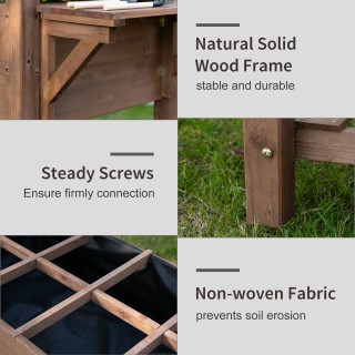 Outsunny Ξύλινο υπερυψωμένο κρεβάτι κήπου με πτυσσόμενο ράφι και κά... Outsunny Ξύλινο υπερυψωμένο κρεβάτι κήπου με πτυσσόμενο ράφι και κά...