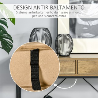 Τραπέζι κονσόλας HOMCOM Vintage Hallway σε μεταλλικό και ξύλο Τραπε...