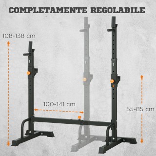 HOMCOM Barbell Rack με στηρίγματα για Dip Station και Push Up από α...