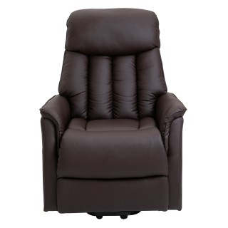 Πολυθρόνα HOMCOM Lift Relax με τηλεχειριστήριο, ξαπλωμένη με καφέ υ...