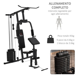 HOMCOM Fitness Station for Home and Professional Workout, Steel Mul... HOMCOM Fitness Station for Home and Professional Workout, Steel Mul...
