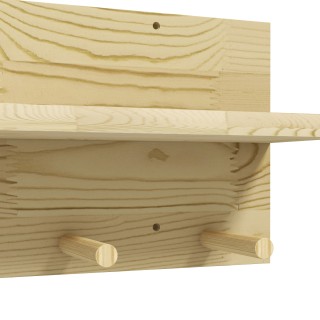 HOMCOM Ράφι τοίχου από ξύλο ελάτης με 7 γάντζους για είσοδο και σαλ...