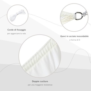 Outsunny Vela Shading Rectangular Polyester Sun Shade 3x4m Κρεμ Λευ... Outsunny Vela Shading Rectangular Polyester Sun Shade 3x4m Κρεμ Λευ...