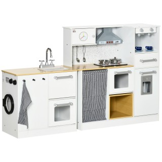 HOMCOM Play Kitchen 2 Τεμάχια για παιδιά 3-6 ετών με μαγειρικά σκεύ...
