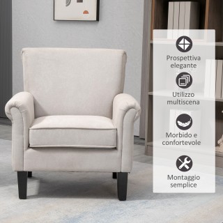 HOMCOM Nordic Style Furnishing Πολυθρόνα με μπράτσα, σε ξύλο και πο... HOMCOM Nordic Style Furnishing Πολυθρόνα με μπράτσα, σε ξύλο και πο...
