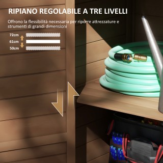 Ξύλινο ντουλάπι κήπου με ρυθμιζόμενο ράφι και κλειδαριά, 75x56x117c... Ξύλινο ντουλάπι κήπου με ρυθμιζόμενο ράφι και κλειδαριά, 75x56x117c...