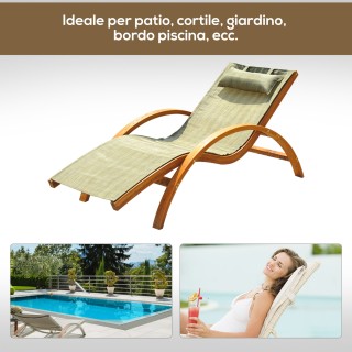 Outsunny Lounger Εργονομική Ξύλινη Ξαπλώστρα κήπου με καφέ επένδυση... Outsunny Lounger Εργονομική Ξύλινη Ξαπλώστρα κήπου με καφέ επένδυση...