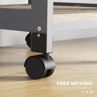 Καρότσι κουζίνας HOMCOM με συρτάρι, 2 αφαιρούμενους δίσκους και στα... Καρότσι κουζίνας HOMCOM με συρτάρι, 2 αφαιρούμενους δίσκους και στα...