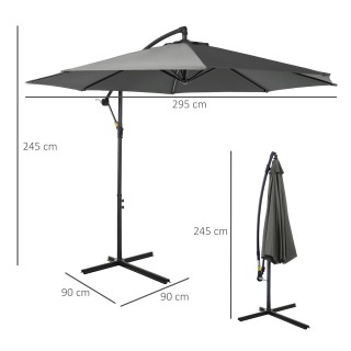 Outsunny Outsunny Outdoor Parasol Ατσάλινο πλαίσιο και Πολυεστέρας ...