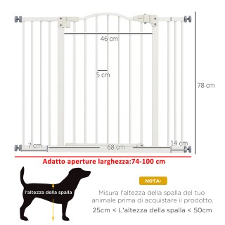PawHut Extendable Dog Gate Χωρίς βίδες Ρυθμιζόμενη από 74-100 cm Ύψ...