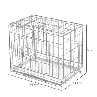 Πτυσσόμενο Μεταλλικό Κλουβί Μεταφοράς για Κατοικίδια 61 x 43 x 50 c... Πτυσσόμενο Μεταλλικό Κλουβί Μεταφοράς για Κατοικίδια 61 x 43 x 50 c...
