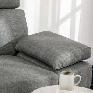 HOMCOM 2θέσιος καναπές από συνθετικό δέρμα PU με ρυθμιζόμενο προσκέ...