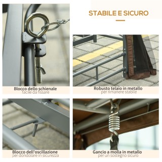 Κουνιστή πολυθρόνα κήπου 3 θέσεων Outsunny μετατρέψιμη σε ξαπλώστρα... Κουνιστή πολυθρόνα κήπου 3 θέσεων Outsunny μετατρέψιμη σε ξαπλώστρα...