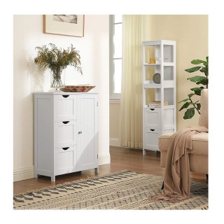 Ντουλάπι Μπάνιου με 3 Συρτάρια 60 x 30 x 81 cm VASAGLE BBC49WT Ντουλάπι Μπάνιου με 3 Συρτάρια 60 x 30 x 81 cm VASAGLE BBC49WT