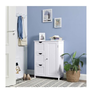 Ντουλάπι Μπάνιου με 3 Συρτάρια 60 x 30 x 81 cm VASAGLE BBC49WT Ντουλάπι Μπάνιου με 3 Συρτάρια 60 x 30 x 81 cm VASAGLE BBC49WT