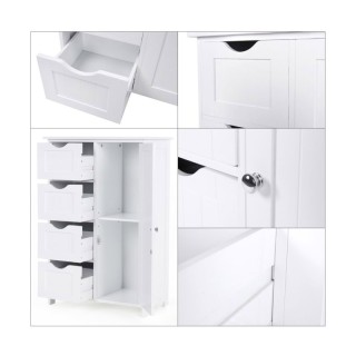 Ντουλάπι Μπάνιου με 4 Συρτάρια 55 x 81 x 30 cm Songmics LHC41W Ντουλάπι Μπάνιου με 4 Συρτάρια 55 x 81 x 30 cm Songmics LHC41W