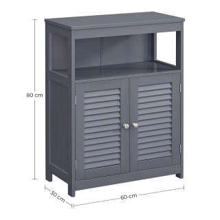 Ντουλάπι Μπάνιου 60 x 30 x 80 cm Χρώματος Γκρι VASAGLE BBC040G01 Ντουλάπι Μπάνιου 60 x 30 x 80 cm Χρώματος Γκρι VASAGLE BBC040G01
