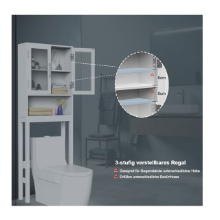 Ντουλάπι Μπάνιου Τουαλέτας με 3 Ράφια 57.5 x 18.5 x 163 cm Costway ...