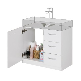 Ντουλάπι Νιπτήρα με 3 Συρτάρια 63 x 30 x 54 cm Bakaji 02814582 Ντουλάπι Νιπτήρα με 3 Συρτάρια 63 x 30 x 54 cm Bakaji 02814582