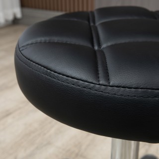 Στρογγυλό Περιστρεφόμενο Σκαμπό με Ρόδες, Ρυθμιζόμενο Ύψος από Συνθ... Στρογγυλό Περιστρεφόμενο Σκαμπό με Ρόδες, Ρυθμιζόμενο Ύψος από Συνθ...