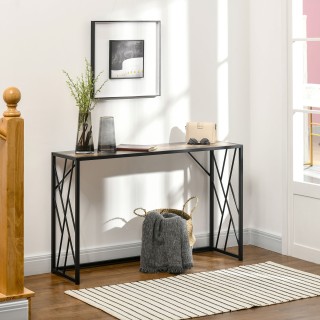 Τραπέζι κονσόλας HOMCOM σε βιομηχανικό στυλ σε ατσάλι και ξύλο, 120...