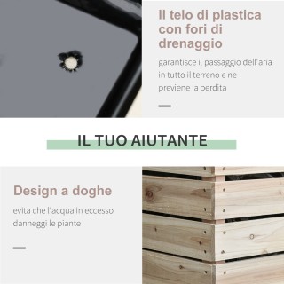 Υπερυψωμένο κρεβάτι κήπου Outsunny με 4 γλάστρες 50x30x60cm, φυτευτ...