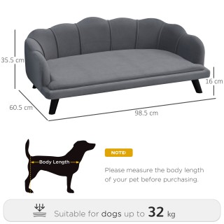 Καναπές για Κατοικίδια 98.5 x 60.5 x 35.5 cm Χρώματος Γκρι PawHut D...