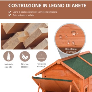 PawHut Προκατασκευασμένο ξύλινο κοτέτσι με φωλιά για εκκόλαψη και μ... PawHut Προκατασκευασμένο ξύλινο κοτέτσι με φωλιά για εκκόλαψη και μ...