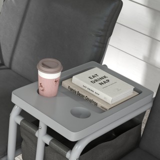 Outsunny 2θέσια κούνια με τραπεζάκι και ποτηροθήκη, από μέταλλο και...