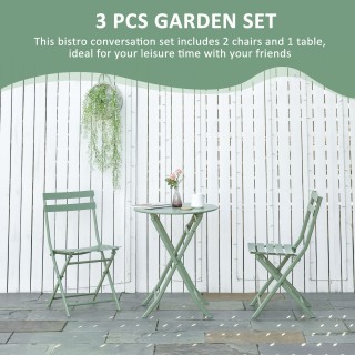 Outsunny Σετ Κήπου 3 Πτυσσόμενα Τεμάχια από Ατσάλι, 2 Καρέκλες 42x5... Outsunny Σετ Κήπου 3 Πτυσσόμενα Τεμάχια από Ατσάλι, 2 Καρέκλες 42x5...
