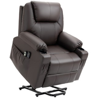 HOMCOM Lift Chair Ανακλινόμενη έως 135° με ποτηροθήκη, Τηλεχειριστή...