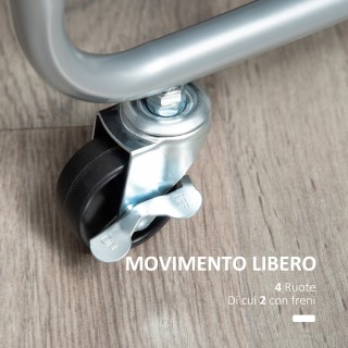 Καλάθι φαγητού HOMCOM 2 επιπέδων με χερούλια και περιστρεφόμενους τ... Καλάθι φαγητού HOMCOM 2 επιπέδων με χερούλια και περιστρεφόμενους τ...