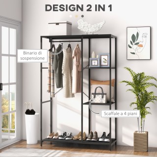 Έπιπλα εισόδου HOMCOM με κρεμάστρα δαπέδου και σχάρα παπουτσιών, απ... Έπιπλα εισόδου HOMCOM με κρεμάστρα δαπέδου και σχάρα παπουτσιών, απ...