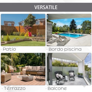 Outsunny Διπλή Ομπρέλα σε Anti-UV Αδιάβροχο Πολυεστερικό Μπεζ 440x2...