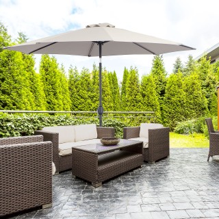 Ομπρέλα Κήπου με 8 Ακτίνες 2.95 m Χρώματος Γκρι Outsunny 840-070GY