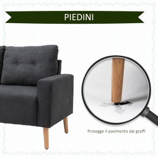 HOMCOM Μοντέρνος 2θέσιος καναπές σε σκανδιναβικό στυλ με καπιτονέ π... HOMCOM Μοντέρνος 2θέσιος καναπές σε σκανδιναβικό στυλ με καπιτονέ π...