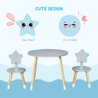 HOMCOM Σετ Τραπέζι με 2 Καρέκλες για Παιδιά Από Ξύλο, Ηλικίες 18 μη...