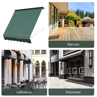 Outsunny drop-down τέντα με ρολό και ρυθμιζόμενη γωνία 0-120°, 180×... Outsunny drop-down τέντα με ρολό και ρυθμιζόμενη γωνία 0-120°, 180×...